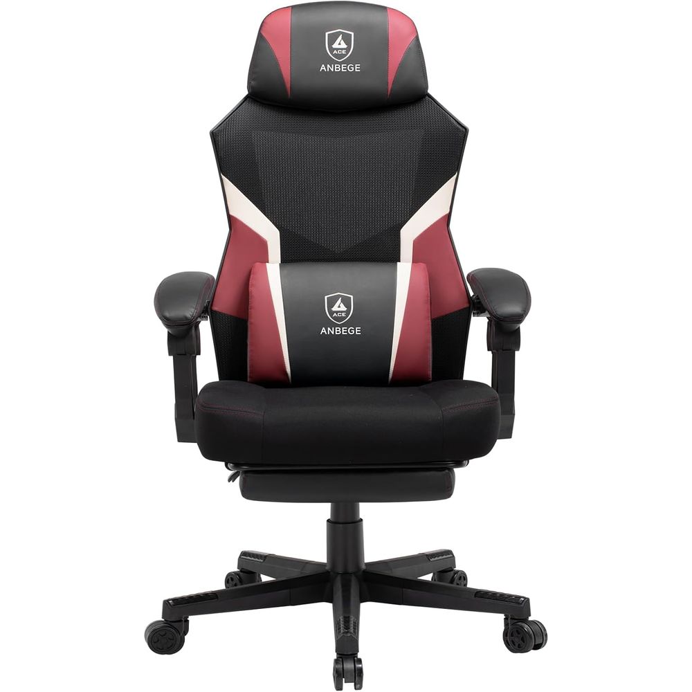 Video Gaming & Esports Usd Acc - Ergonomischer Netz-Videogaming-Stuhl mit Fußstütze, höhenverstellbarer Computerstuhl